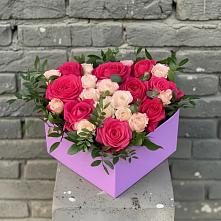 Цветочная композиция из Розы в коробке в Новую Купавну