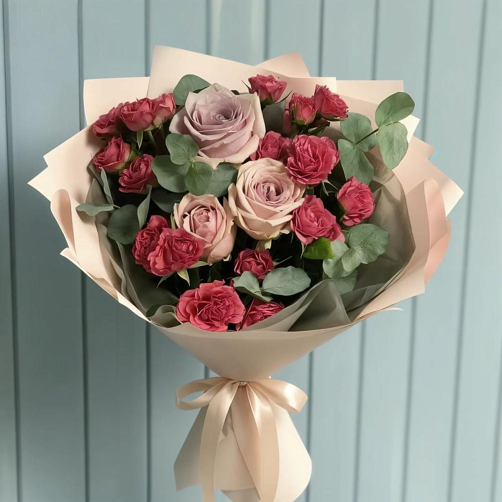 Букет цветов из: Гвоздики и Розы в Новую Купавну