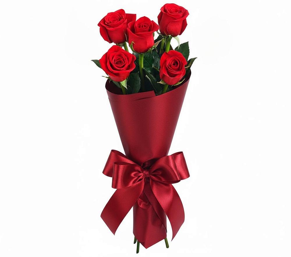 Букет 5 Красных роз Эдлесс Лав в Новую Купавну