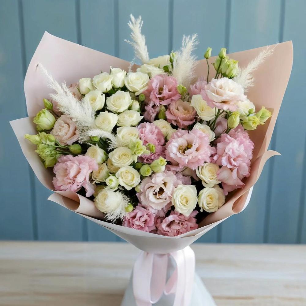 Букет цветов из: Альстромерии и Розы в Новую Купавну