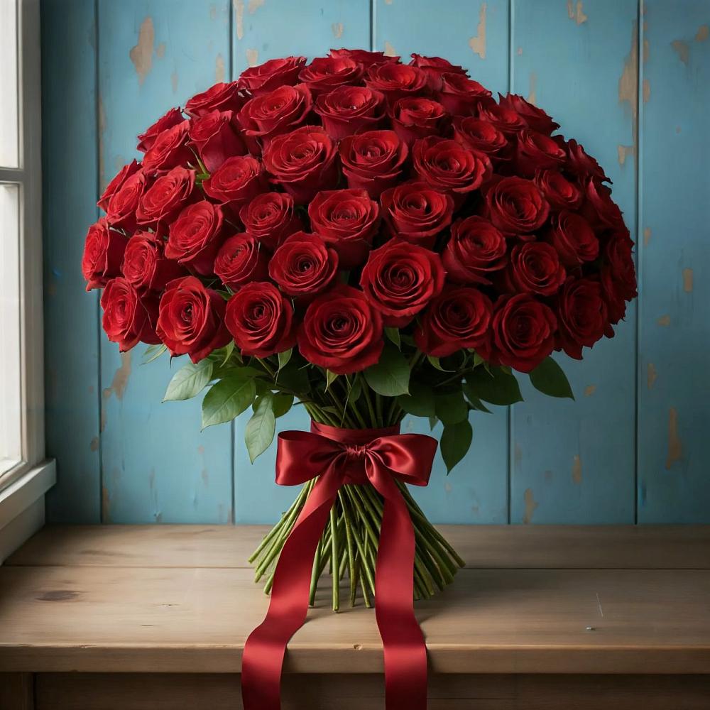 Букет Красные розы Блэк Меджик в Новую Купавну