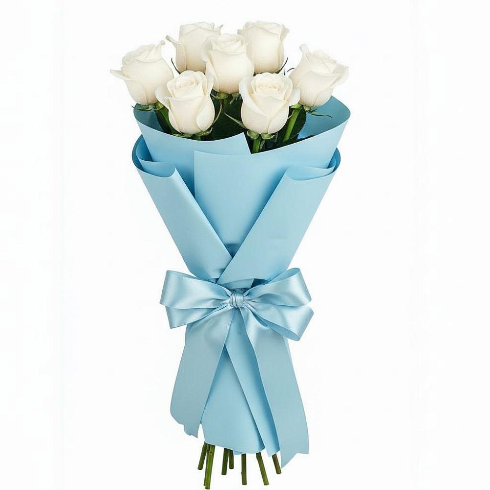 Букет 7 белых роз Проуд в Новую Купавну
