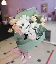Букет милый в Новую Купавну Букет цветов из: Хризантемы и Розы в Новую Купавну