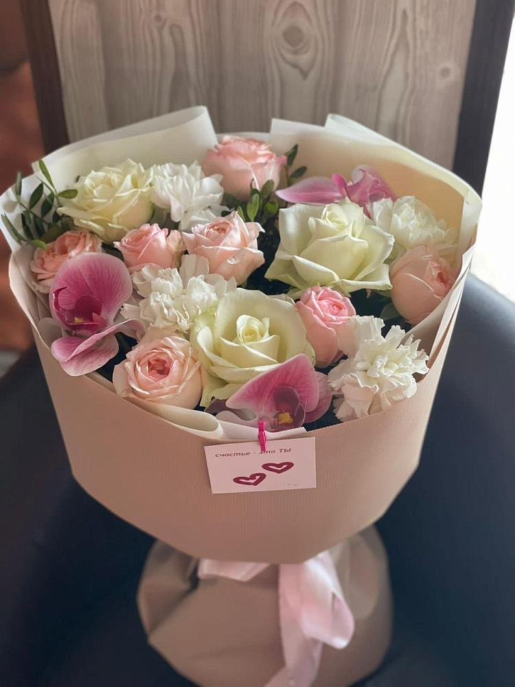 Букет цветов из: Орхидеи, Розы и Гвоздики в Новую Купавну