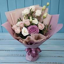 Букет цветов из:  Розы и Лизиантусы в Новую Купавну