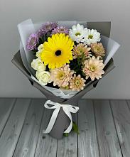 Букет цветов из:  Розы, Герберы и Хризантемы #REPLACE_PRED# Новую Купавну