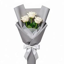 Букет 3 белые розы в Новую Купавну
