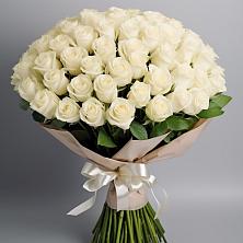 Букет 101 беля роза Белоснежка в Новую Купавну