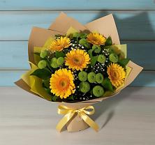 Букет цветов из:  Герберы и Хризантемы в Новую Купавну