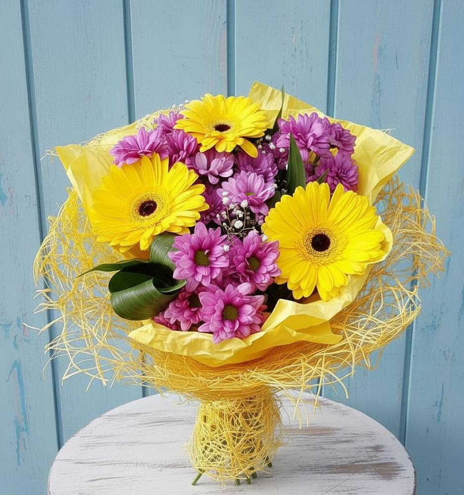 Букет цветов из: Хризантемы и Герберы в Новую Купавну