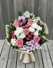 Букет цветов из:  Альстромерии, Гвоздики, Розы и Хризантемы #REPLACE_PRED# Новую Купавну