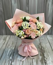 Букет цветов из:  Гвоздики, Розы и Хризантемы в Новую Купавну