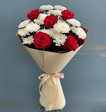 Букет цветов из:  Розы и Хризантемы в Новую Купавну