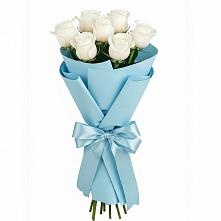 Букет 7 белых роз Проуд в Новую Купавну