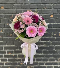 Букет цветов из:  Герберы и Хризантемы в Новую Купавну