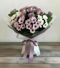 Букет цветов из:  Хризантемы и Розы в Новую Купавну