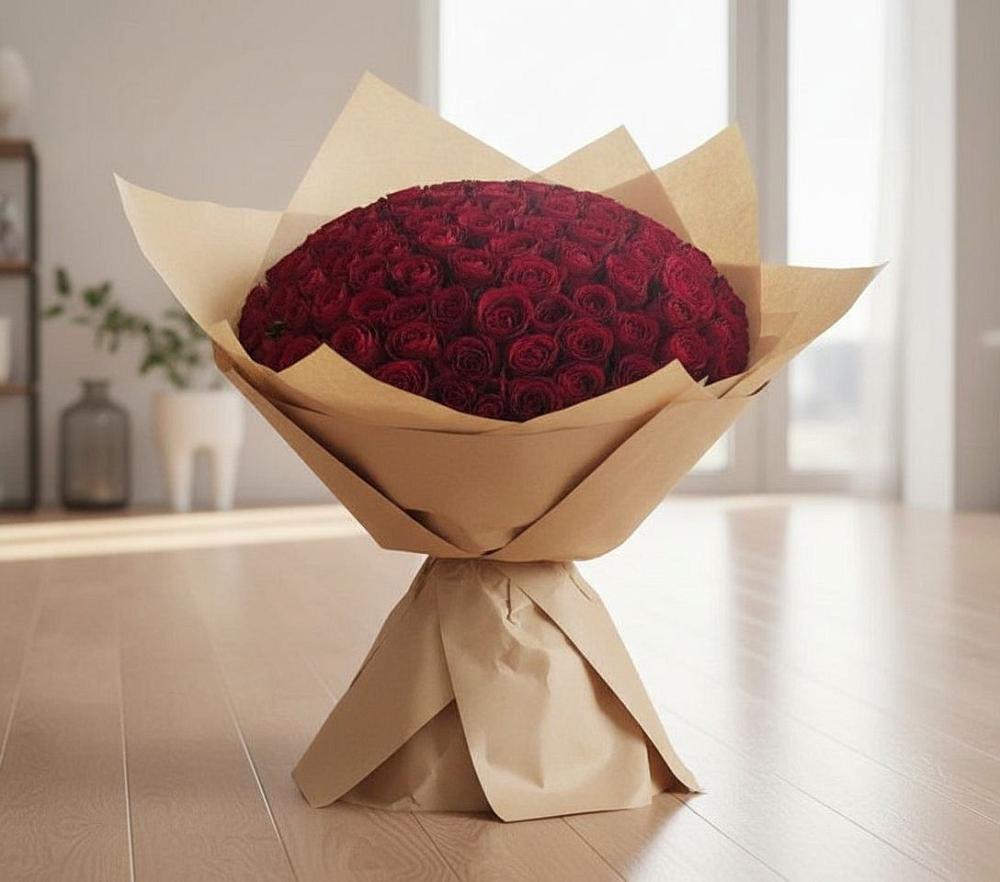 Букет 101 Красная роза в Новую Купавну
