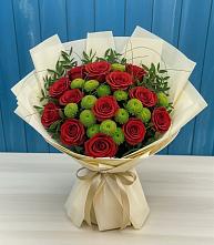 Букет цветов из:  Розы и Хризантемы в Новую Купавну