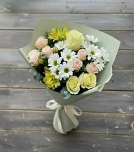 Букет цветов из:  Альстромерии, Розы и Хризантемы в Новую Купавну