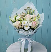 Букет цветов из:  Розы и Лизиантусы в Новую Купавну
