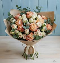 Букет цветов из:  Альстромерии и Розы в Новую Купавну