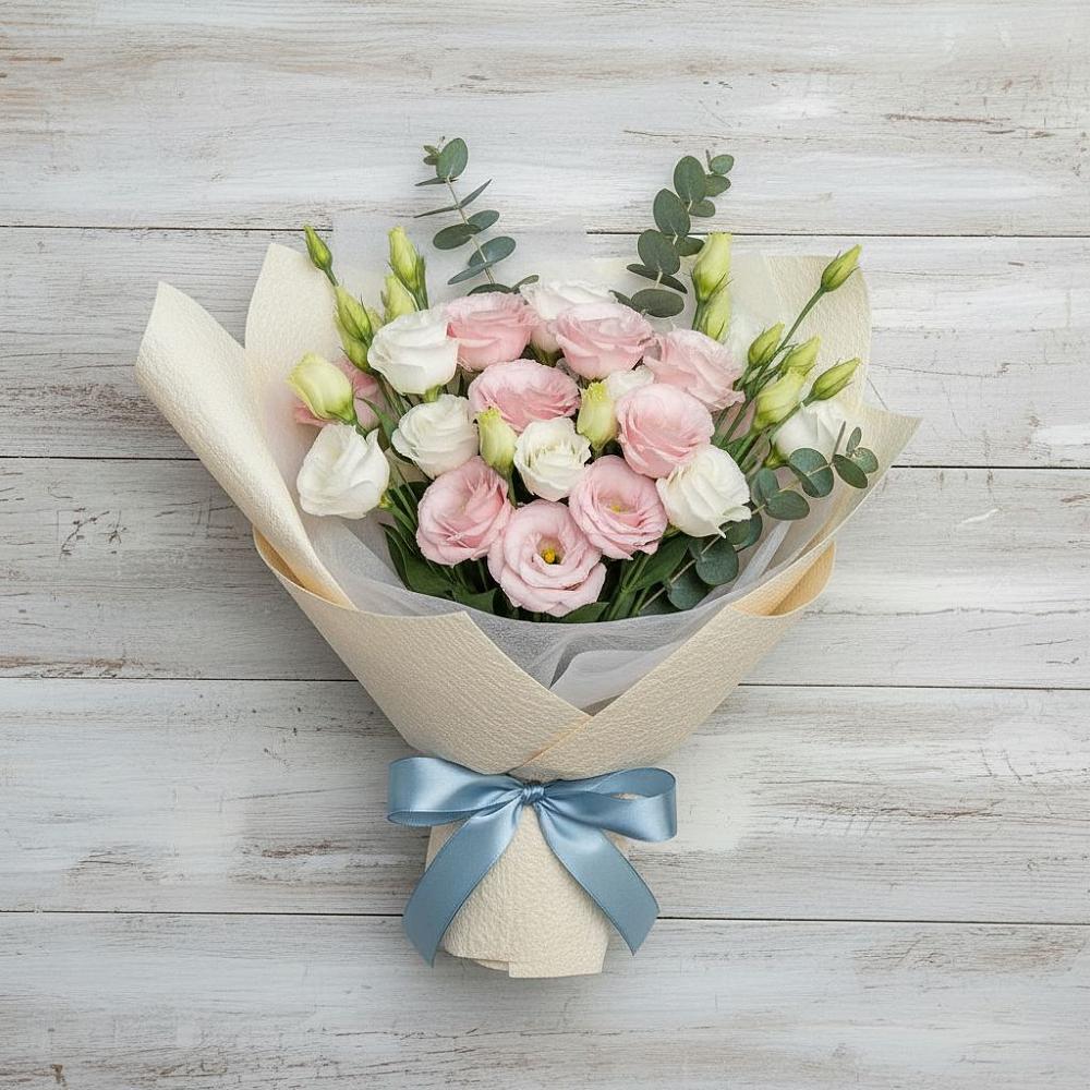 Букет цветов из: Лизиантусы в Новую Купавну